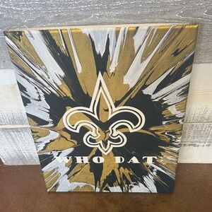 Who Dat Gold and Black Fleur-de-lis Canvas Art perfect for the Louisiana Saints